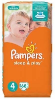 Памперс Sleep&Play Maxi 8-14кг N68 подгузники